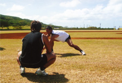 プロ野球、自主トレーニングの様子